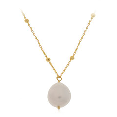 Collana in argento con Perla d'Acqua Dolce Bianca (Joias do Paraíso)