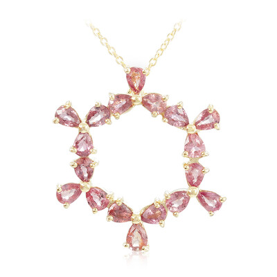 Collana in oro con Zaffiro Padparadscha (non riscaldato) (AMAYANI)