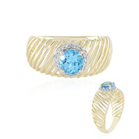 Anello in oro con Topazio Blu Svizzero (Ornaments by de Melo)