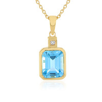 Collana in argento con Topazio Blu Svizzero