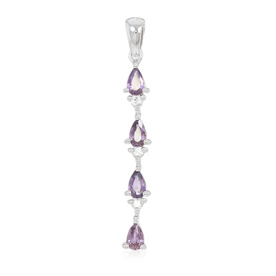 Ciondolo in argento con Zaffiro Ceylon Porpora (non riscaldato)