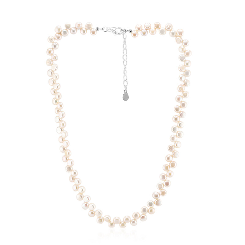 Collana Di Perle Pendenti In Argento Sterling, Collana Di Perle D'acqua Dolce, Elegante Collana Di Perle, Gioielli Da Sposa, Regalo Per Damigella D'onore Per Lei, Per Sorella - Italia - Foto 6