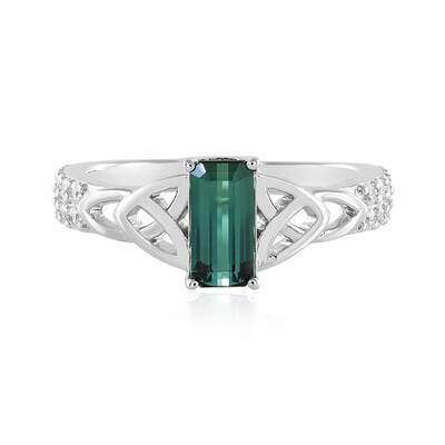 Anello in argento con Tormalina Verde di Benedito