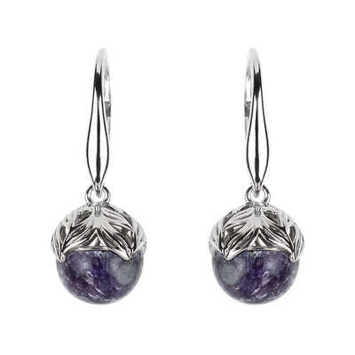 Orecchini in argento con Charoite (dagen)