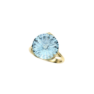 Anello in oro con Topazio Blu (dagen)