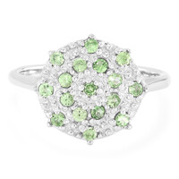 Anello in argento con Granato Menta Merelani