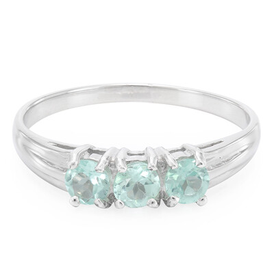 Anello in argento con Fluoroapatite Verde