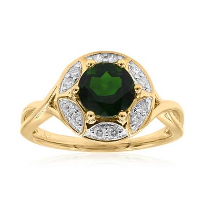 Anello in oro con Diopside Russo