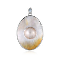 Ciondolo in argento con Perla Mabe (Bali Barong)