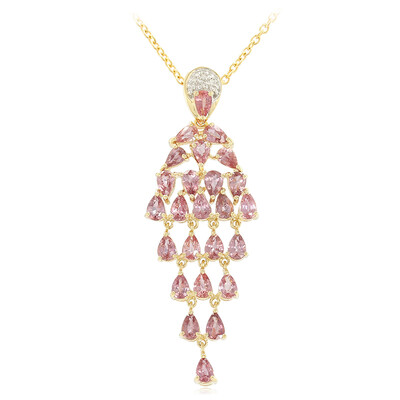 Collana in oro con Zaffiro Padparadscha (non riscaldato) (AMAYANI)
