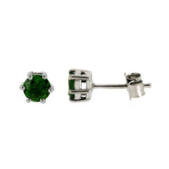 Orecchini in argento con Diopside Russo