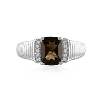 Anello in argento con Quarzo Fumè