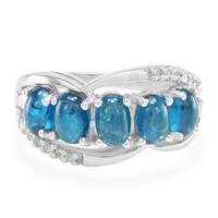 Anello in argento con Apatite Blu Royal