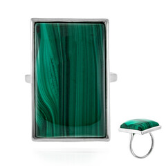 Anello in argento con Malachite