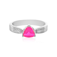 Anello in argento con Opale Rosa dell'Etiopia