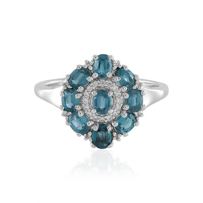 Anello in argento con Cianite Peacock