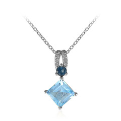 Collana in argento con Topazio Blu Cielo