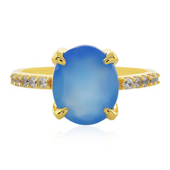 Anello in argento con Calcedonio Blu