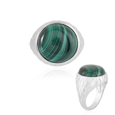 Anello da uomo in argento con Malachite