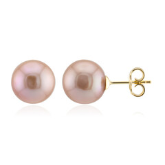Orecchini in argento con Perla Ming Porpora (TPC)