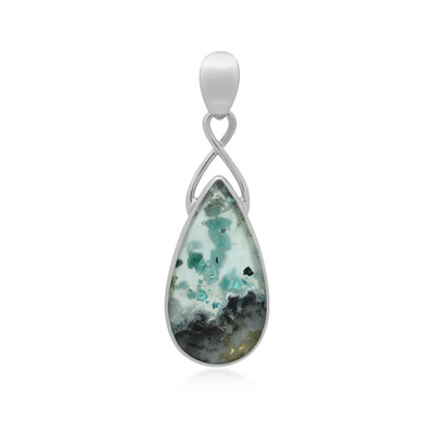 Ciondolo in argento con Gemma Silicea (Bali Barong)