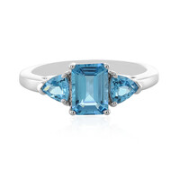 Anello in argento con Topazio Blu Svizzero