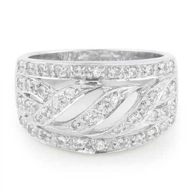 Anello in argento con Zaffiro Bianco