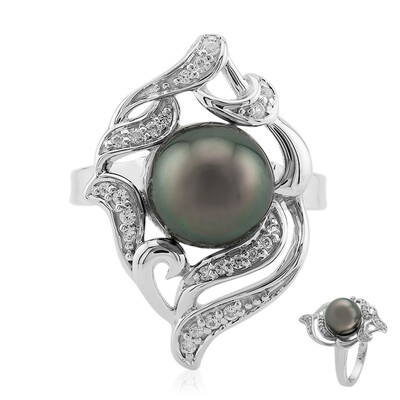 Anello in argento con Perla Tahitiana (TPC)