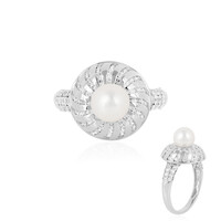 Anello in argento con Perla d'Acqua Dolce Bianca (de Melo)