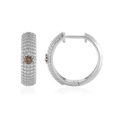 Orecchini in argento con Diamante Champagne I2 (de Melo)