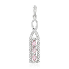 Ciondolo in argento con Zaffiro Ceylon Rosa