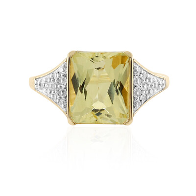 Anello in oro con Kunzite Canarino