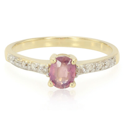 Anello in oro con Zaffiro Padparadscha (non riscaldato)