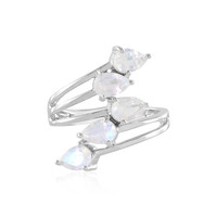 Anello in argento con Pietra di Luna Arcobaleno