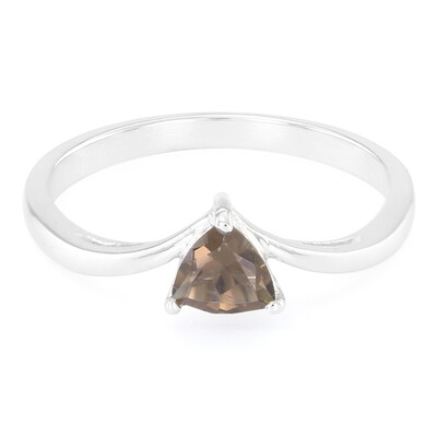 Anello in argento con Quarzo Fumè