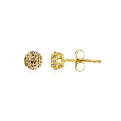 Orecchini in argento con Diamante Champagne PK