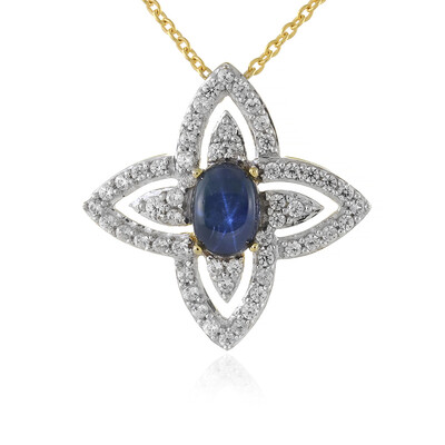 Collana in argento con Zaffiro Stellato Blu