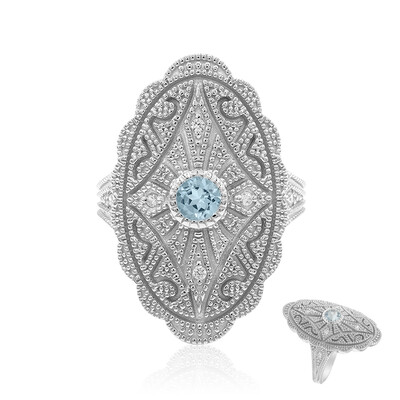 Anello in argento con Topazio Blu Cielo