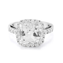 Anello in argento con Topazio Bianco