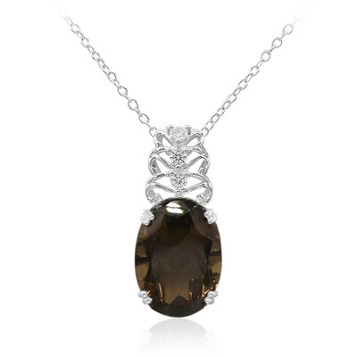 Collana in argento con Quarzo Fumè
