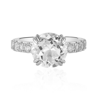 Anello in argento con Topazio Bianco
