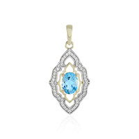 Ciondolo in oro con Topazio Blu Svizzero (Adela Gold)