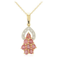 Collana in oro con Zaffiro Padparadscha (non riscaldato) (AMAYANI)