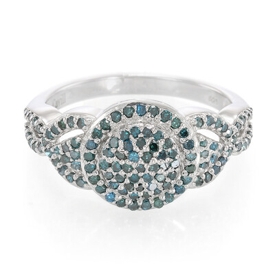Anello placcato in platino con Diamante Fancy