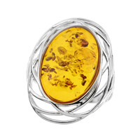 Anello in argento con Ambra Baltica