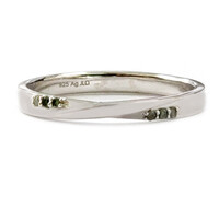 Anello in argento con Diamante Verde