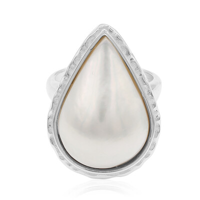 Anello in argento con Perla Mabe (TPC)