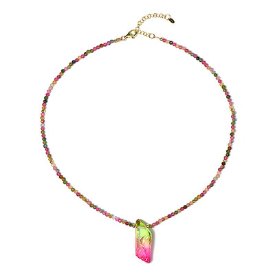 Collana in argento con Quarzo Bicolore
