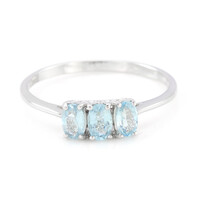 Anello placcato in platino con Tormalina Cuprian