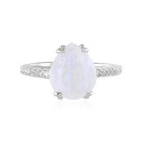 Anello in argento con Pietra di Luna Arcobaleno